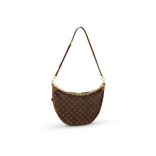 LOUIS VUITTON Loop Холст Бобовый Сумка Сумка-полумесяц Сумка через плечо Сумка на плечо Большая Женская Коричневая