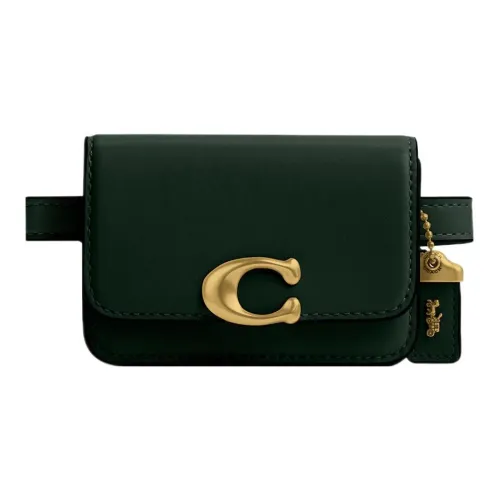 COACH Bandit Телячья кожа Кошелек Держатель для карт Бананка Женские Amazon Зеленый