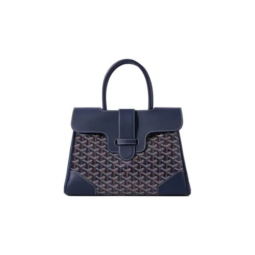 GOYARD Saigon Холст и Кожа Saigon Тоут Сумка Сумка через плечо Большая Унисекс Морской синий