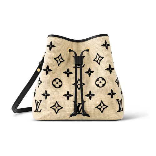 LOUIS VUITTON NéoNoé Хлопок Ведрообразная Сумка Ручная Сумка Сумка через плечо Сумка на плечо Женская Естественный