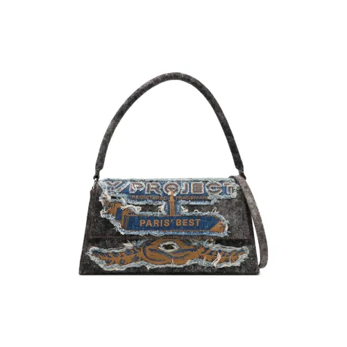 YProject Denim Portable Crossbody Bag Shoulder Bag Women's Black Multicolor YProject Деним Портативная Сумка через плечо Сумка на плечо Женская Черный Многоцветный