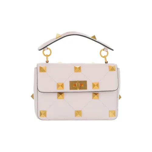 Valentino Roman Stud с рельефом телячья кожа портативная сумка через плечо средний размер женская белая
