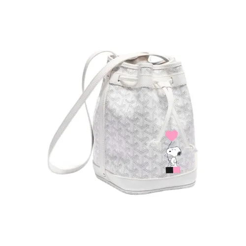 GOYARD Снупи Co Branded Petit Flot Холст с кожей Сумка-ведро Сумка на плечо Женская