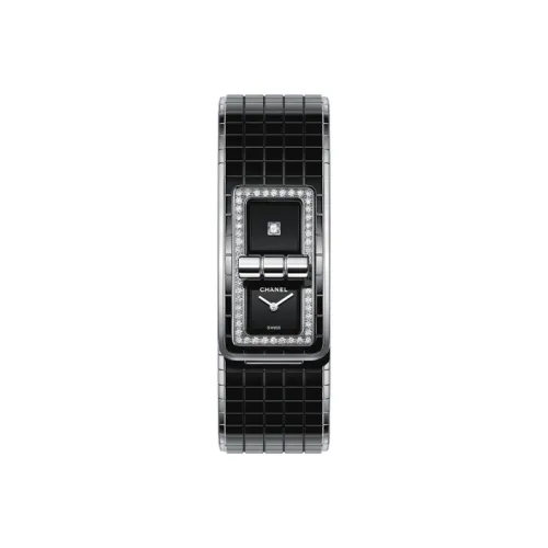 CHANEL Часы CODE COCO Черная Высокопрочная Керамика, Сталь, Бриллианты
