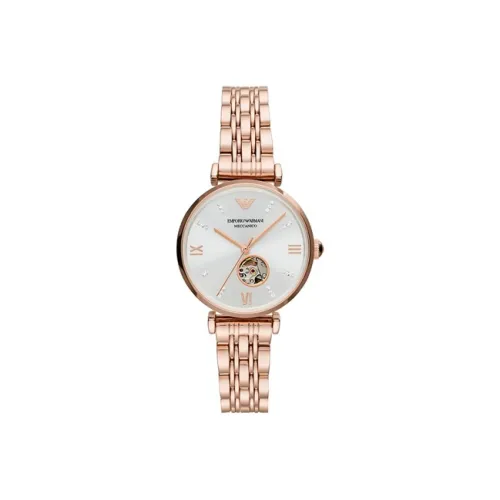 EMPORIO ARMANI Механические часы Movement Женские Gypsophila Collection 34 мм Серебряные