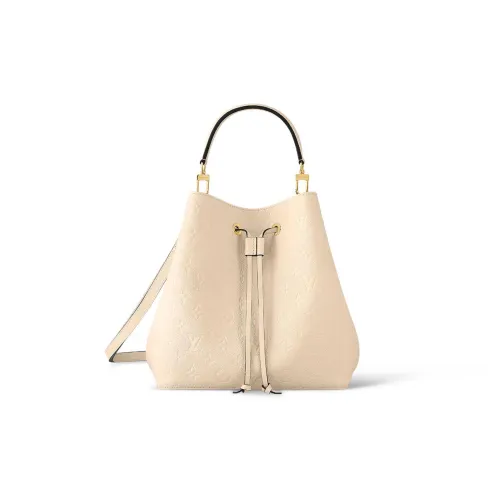 LOUIS VUITTON NéoNoé Корова Кожа Ведрообразная Сумка Через Плечо Средняя Женская Кремово-Белая