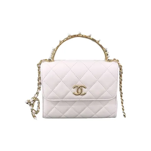 CHANEL Sheepskin Маленькая Квадратная Сумка Сумка через плечо Сумка Женская Белая