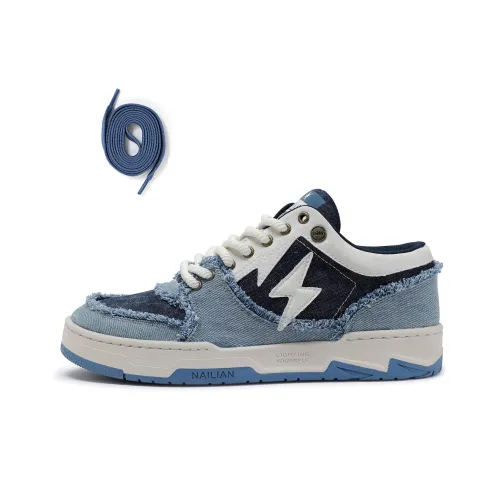 Resistant To Connectivity Lightning Shoes Low Топ Скейтборд Кроссовки Унисекс Джинсовый Синий