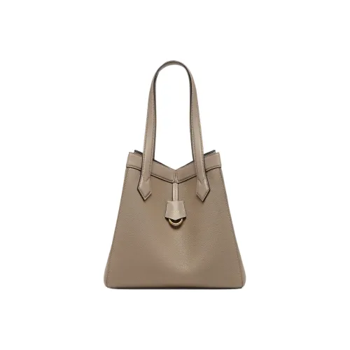 FENDI Телячья кожа Ведрообразная сумка Сумка через плечо среднего размера Женская Голубо-серый