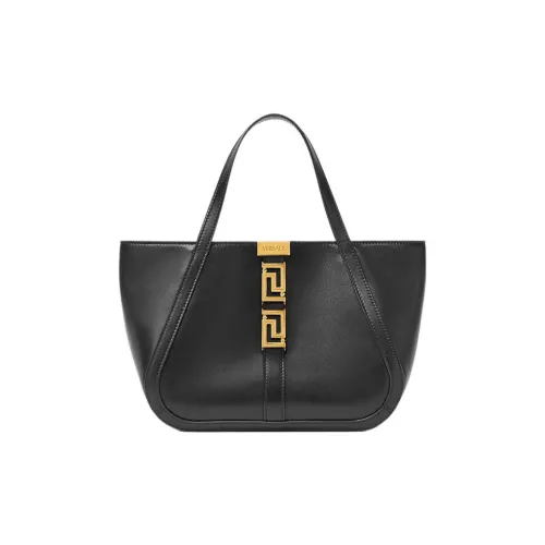 VERSACE Greca Goddess Коровья кожа Тоут Сумка Сумка для покупок Сумка Обычный Женские Черный