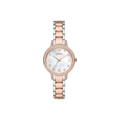 EMPORIO ARMANI Наручные часы Кварцевый механизм Белый циферблат Женские