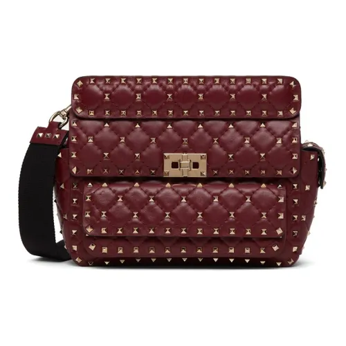 Valentino ROCKSTUD SPIKE Sheepskin Сумка через плечо Женская Красная