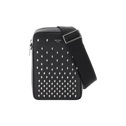 Jimmy Choo Leather Camera Bag Shoulder Bag Men's Black
