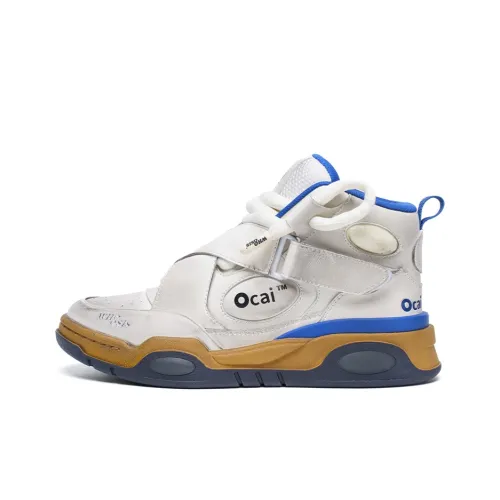 Ocai Баскетбольные кроссовки High Top Белый Синий Коричневый Унисекс