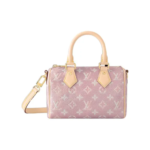 LOUIS VUITTON Speedy Покрытый холст Сумка Сумка через плечо Сумка через плечо Стандартная Женская Розовая Коричневая