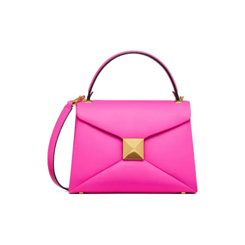 Valentino One Stud Овечья шкура Сумка через плечо Сумка Маленькая Женская Розовая