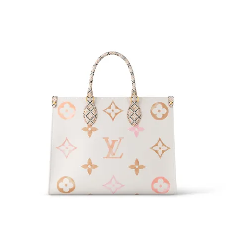 LOUIS VUITTON ONTHEGO Покрытый холст Джунгли Сумка Тоут Сумка Сумка для покупок Сумка Средний Women's White