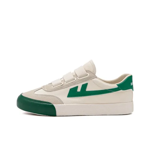 Warrior Slip-resistant Abrasion-resistant Lightweight Low-Top Canvas Shoes Unisex Beige Green Warrior Противоскользящие Устойчивые к износу Легкие Низкие Кеды Унисекс Бежево-зеленый