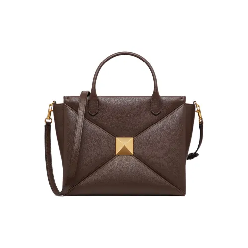 Valentino One Stud с рельефной телячьей кожей сумка через плечо сумка среднего размера женская мягкая цвет конфетный коричневый