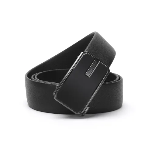 ELLE HOMME Автоматическая пряжка ремня для мужчин верх из коровьей кожи застежка из сплава мужской черный ширина 3,55 см
