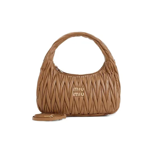 MIU MIU Wander Series Мягкая сумка из овечьей кожи сумка через плечо сумка обычная женская карамель