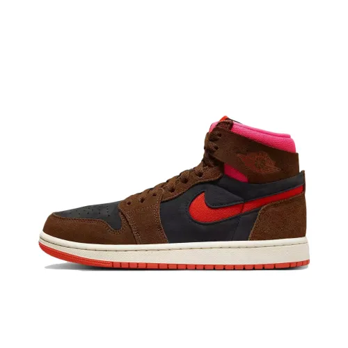 Jordan Air Jordan 1 Slip-on Resistant High Top Винтажные баскетбольные кроссовки Женские Коричнево-черные