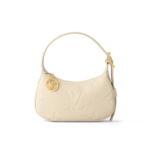 LOUIS VUITTON Сумка из коровьей кожи в форме полумесяца сумка через плечо мини женская бежевая