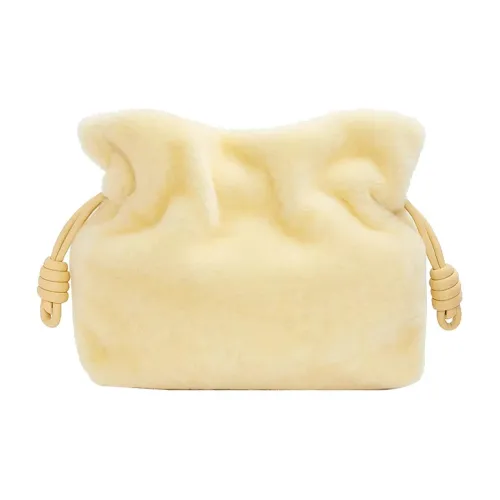 LOEWE Flamenco Shearling Сумка через плечо Клатч Стандартный Женский Ванильный Желтый