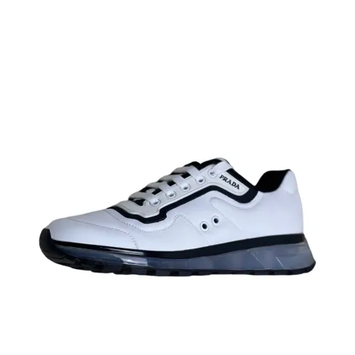 PRADA PRAX 1 Low Топ Повседневная обувь Мужская Белый Черный