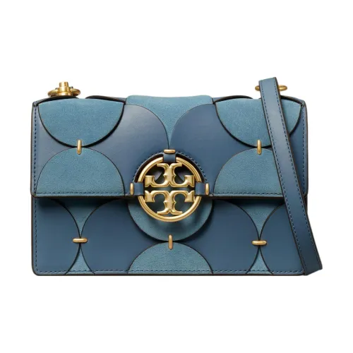 Tory Burch Miller Кожа Сумка через плечо Маленькая Женская Синяя