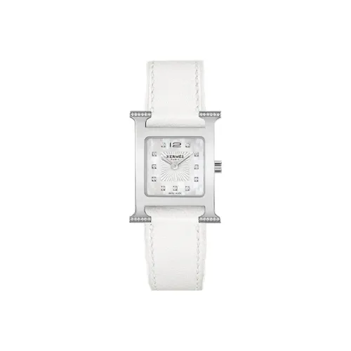 HERMES Наручные часы Кварцевый механизм Натуральная кожа Ремешок Жемчужная раковина Циферблат Цвет Женские часы W057568WW00