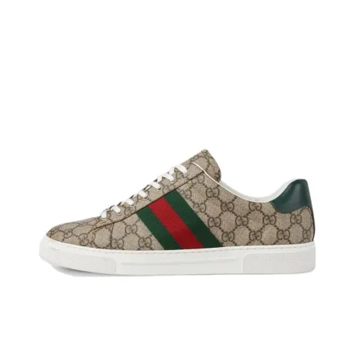 GUCCI Ace Low Топ Скейтборд Кроссовки Мужские Цвет Эбеновое дерево