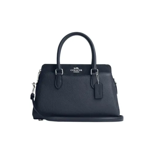 COACH Сумка Tote из кожаной кожи сумка для покупок сумка через плечо маленькая женская синяя