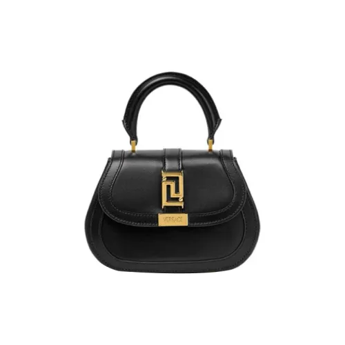 VERSACE Greca Goddess Сумка через плечо из коровьей кожи мини-сумка женская черная