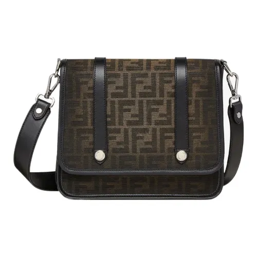 FENDI Полиэстер с Хлопком Курьерская Сумка Сумка через плечо Стандартная Мужская Коричневая