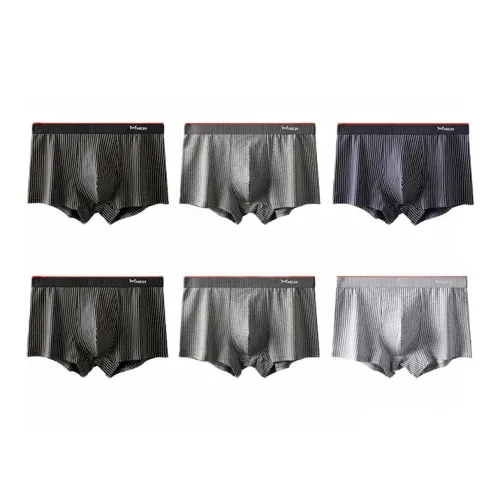 MIIOW 6 упаковок Черный 2+Темно-серый 2+Темно-синий+Светло-серый Мужские боксер-шорты