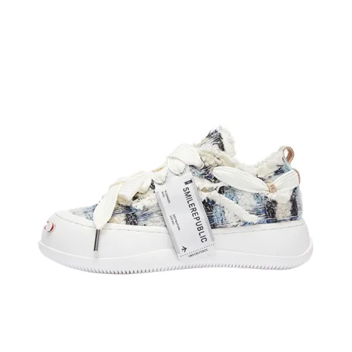 SMILEREPUBLIC Laugh Series Low-Top Canvas Shoes Starry Blue Unisex SMILEREPUBLIC Laugh Series Низкие кеды Звездный Синий Унисекс