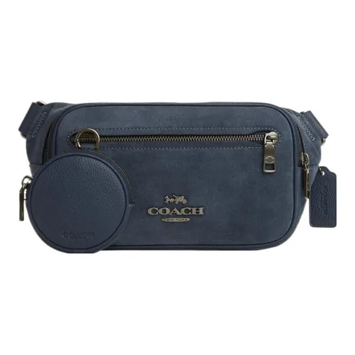 COACH Elias Кожа Одно плечо Сумка через плечо Слинг-сумка Сумка на пояс Мужской Синий