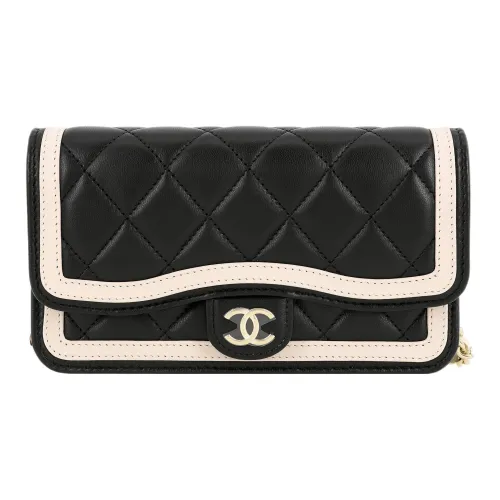 CHANEL Lambskin Mini Bag Crossbody Bag Shoulder Bag Women's Black Beige CHANEL Сумка из овечьей кожи Mini Сумка через плечо Сумка на плечо Женская Черный и Бежевый