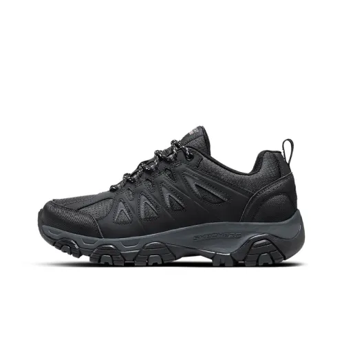 Skechers Terrabite Shock Absorbers Slip-Resistant Abrasion-Resistant Low Top Streetwear Men's Black Carbon Gray Скетчерс Террабайт Шок Абсорберз Антислип Резистентный к Износу Низкий Топ Уличная Обувь Мужская Черный Углеродный Серый