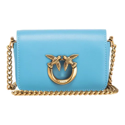 PINKO Click series Коровья кожа Сумка через плечо Женская Синяя