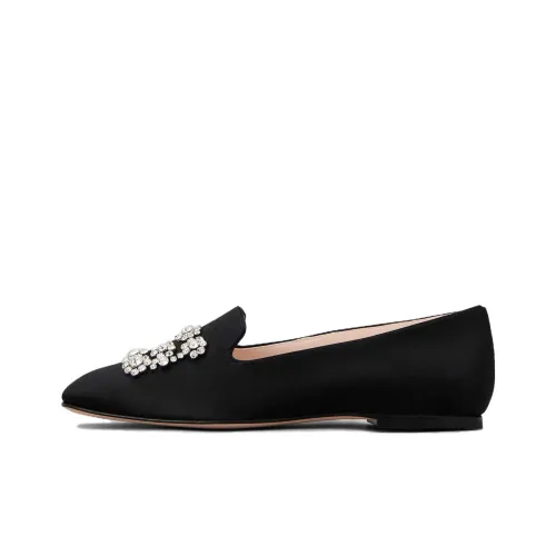 Roger Vivier Flower Strass Женские повседневные туфли Черный Женские