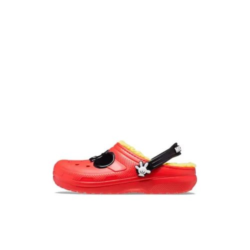 Crocs Классический Disney Mickey Устойчивый к истиранию Детские Сандалии Красный Черный Детский