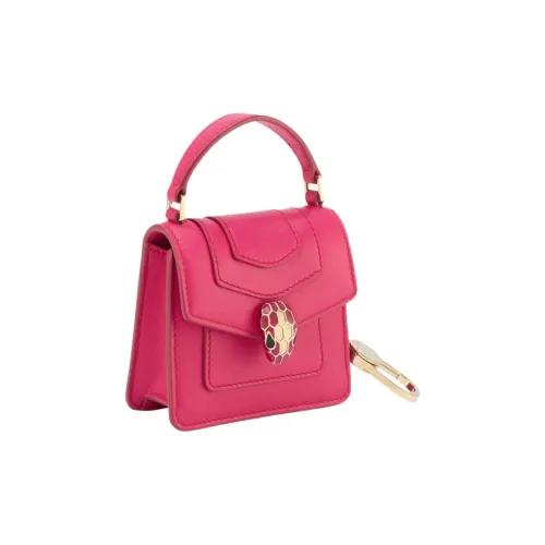 BVLGARI Serpenti Forever Телячья кожа Сумка Charm Сумка Merchandise Экстра мини Женская Розовая