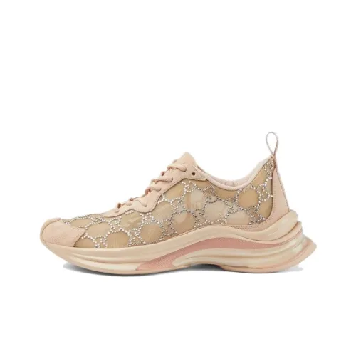 GUCCI RUN Low Топ Повседневная обувь Женская Розовый Коричневый