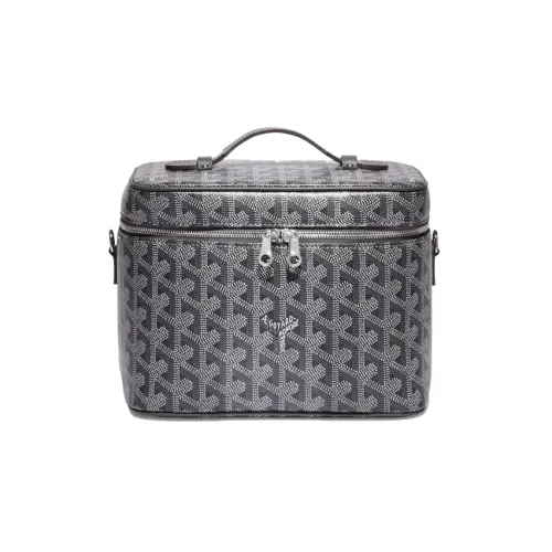 GOYARD Muse Canvas Leather Makeup Bag Women's Gray GOYARD Muse Холст Кожа Косметичка Женская Серый