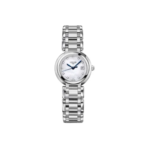 LONGINES Heart Moon Collection Кварцевый механизм Женские часы 26,5 мм Белый циферблат Ремешок из нержавеющей стали