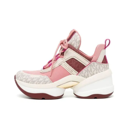 MICHAEL KORS OLYMPIA Высота Увеличивающая Низкий Топ Повседневная Обувь Женская Бежево-Розовая