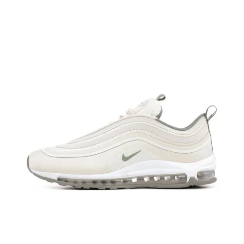 Nike Air Max 97 Устойчивые к истиранию Низкие Беговые кроссовки Мужские Белые