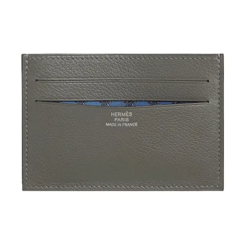 HERMES Citizen Twill Evergrain Телячья кожа Держатель для карт Унисекс Meyer Серый